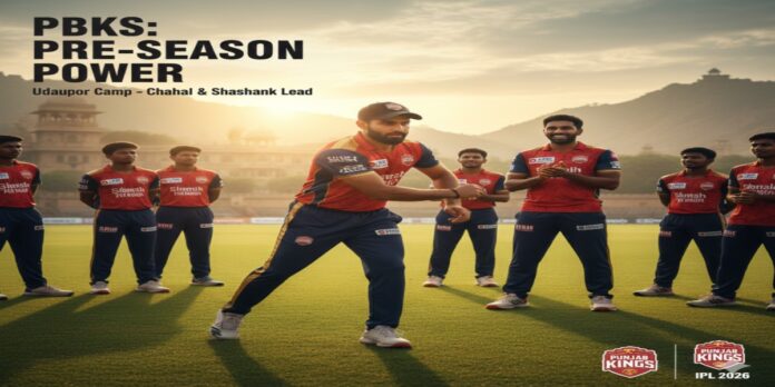 Yuzvendra Chahal and Shashank Singh during Punjab Kings IPL 2026 training camp in Udaipur.